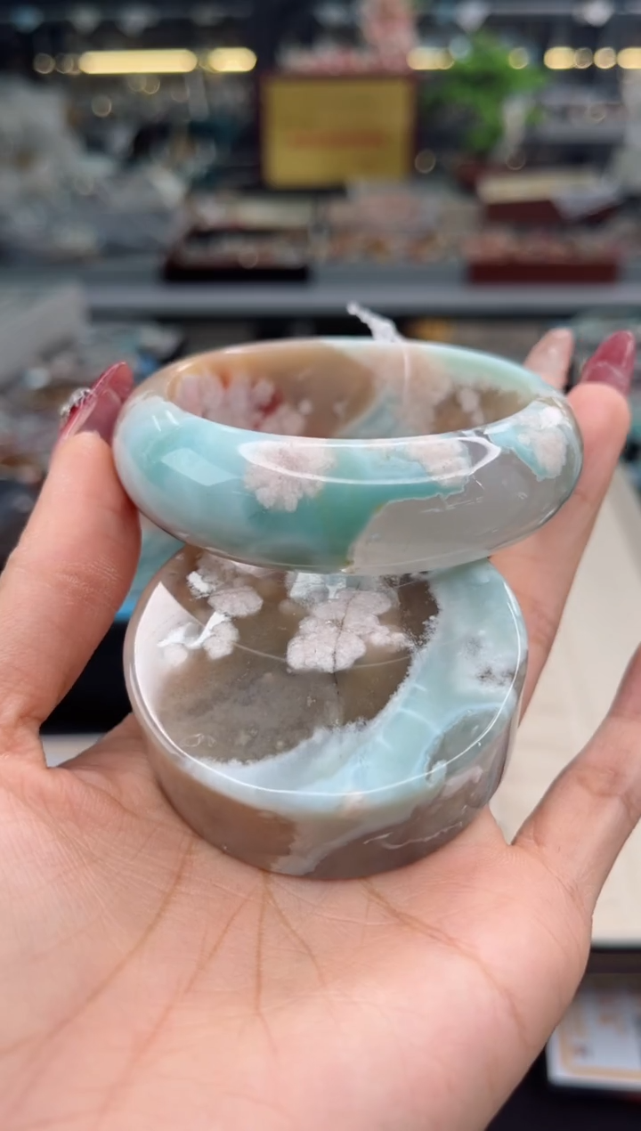 【闪购商品】石英质玉手镯未镶嵌57圈口（赠品镯心）S9040