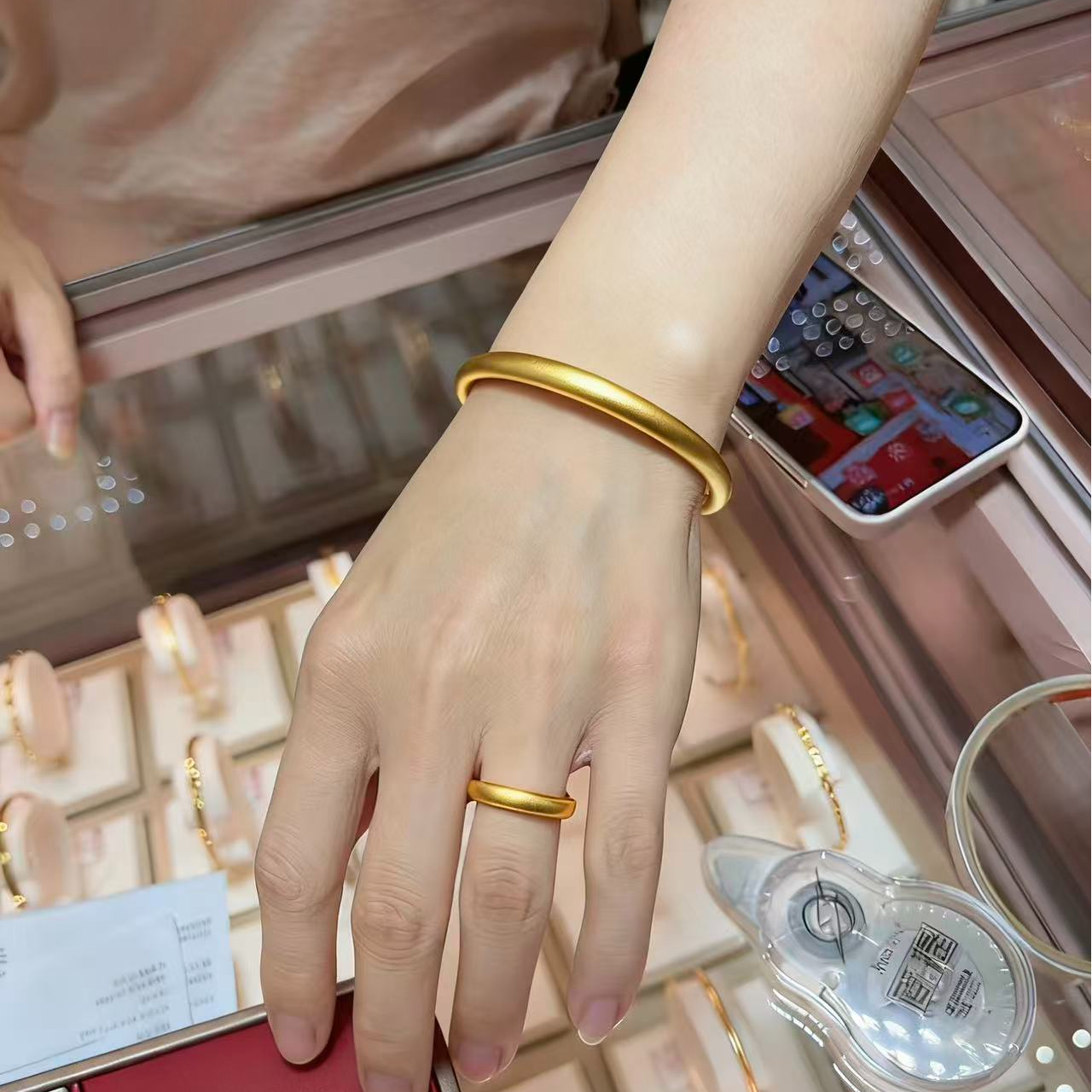 铜合金手镯 【卡8泥鳅背手镯+泥鳅背戒指两件套】百搭气质款ZH114