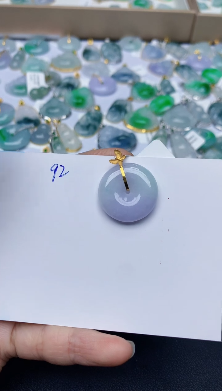 【闪购商品】翡翠颈饰18K金镶嵌天然翡翠A货   