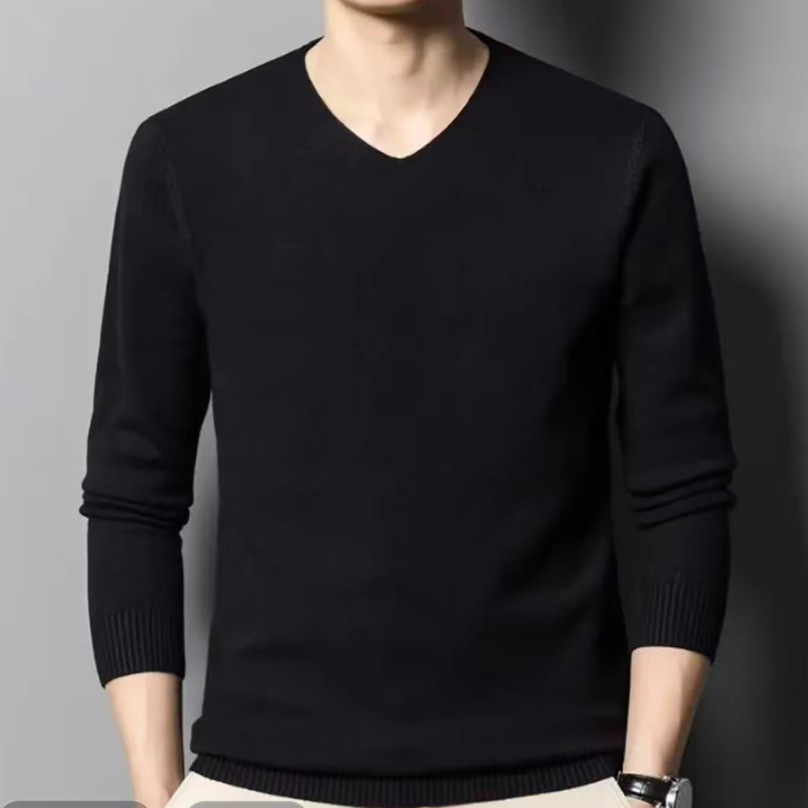 272#【衣长65】秋冬季毛衣2025新款男装宽松休闲针织长袖保暖打底