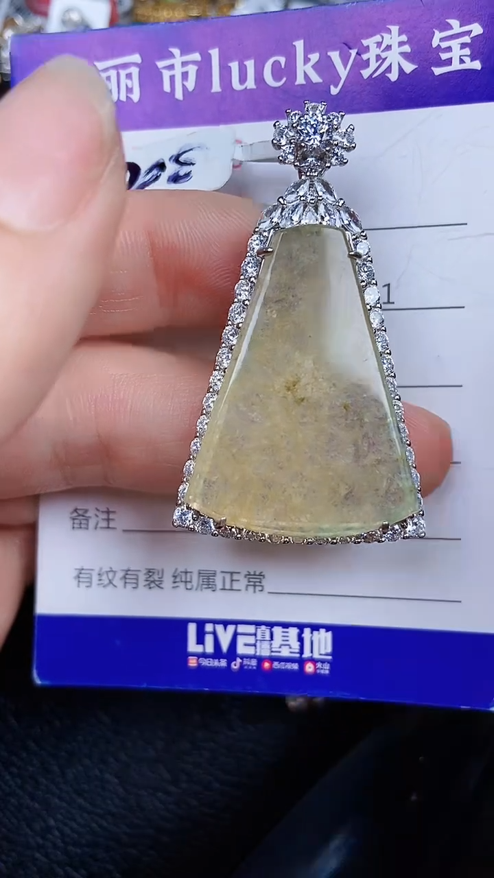 颈饰银S925镶嵌翡翠24110