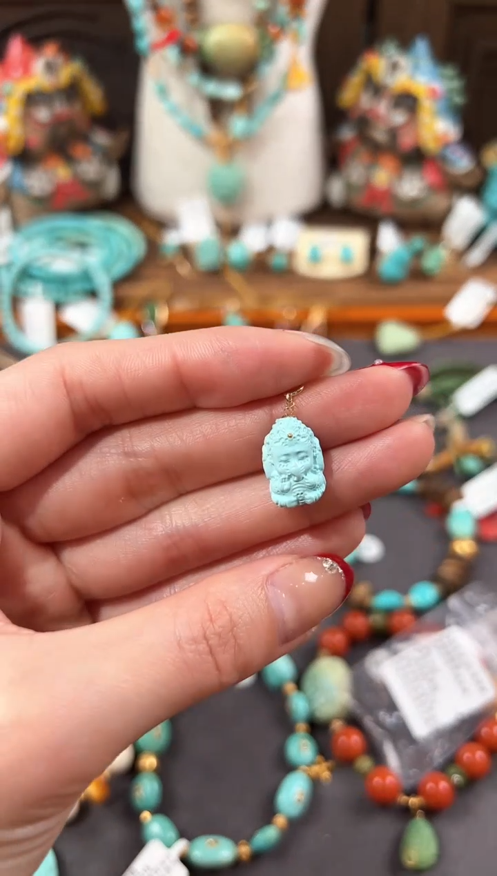 【闪购商品】绿松石提溜18K金镶嵌绿松石提溜