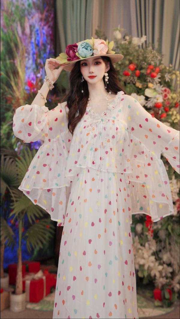 木妍25新款设计师夏桑蚕丝气质宽松时尚长款女装连衣裙251D700