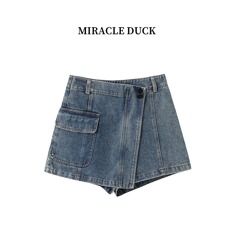 2号【深色裙裤】潮流气质休闲高腰百搭阔腿裙裤短牛仔裤女C1572