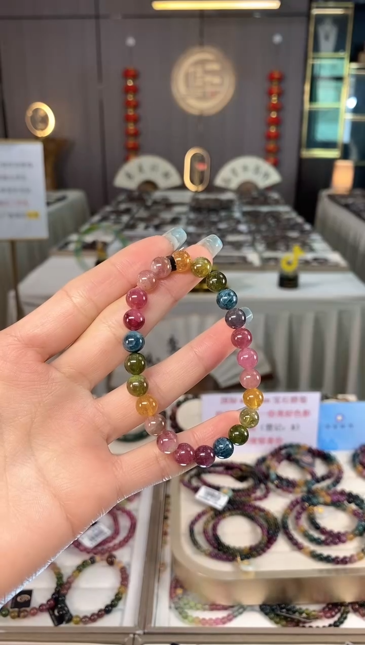 未镶嵌老矿碧玺单圈手串7mm+碧玺多样性发一条mz