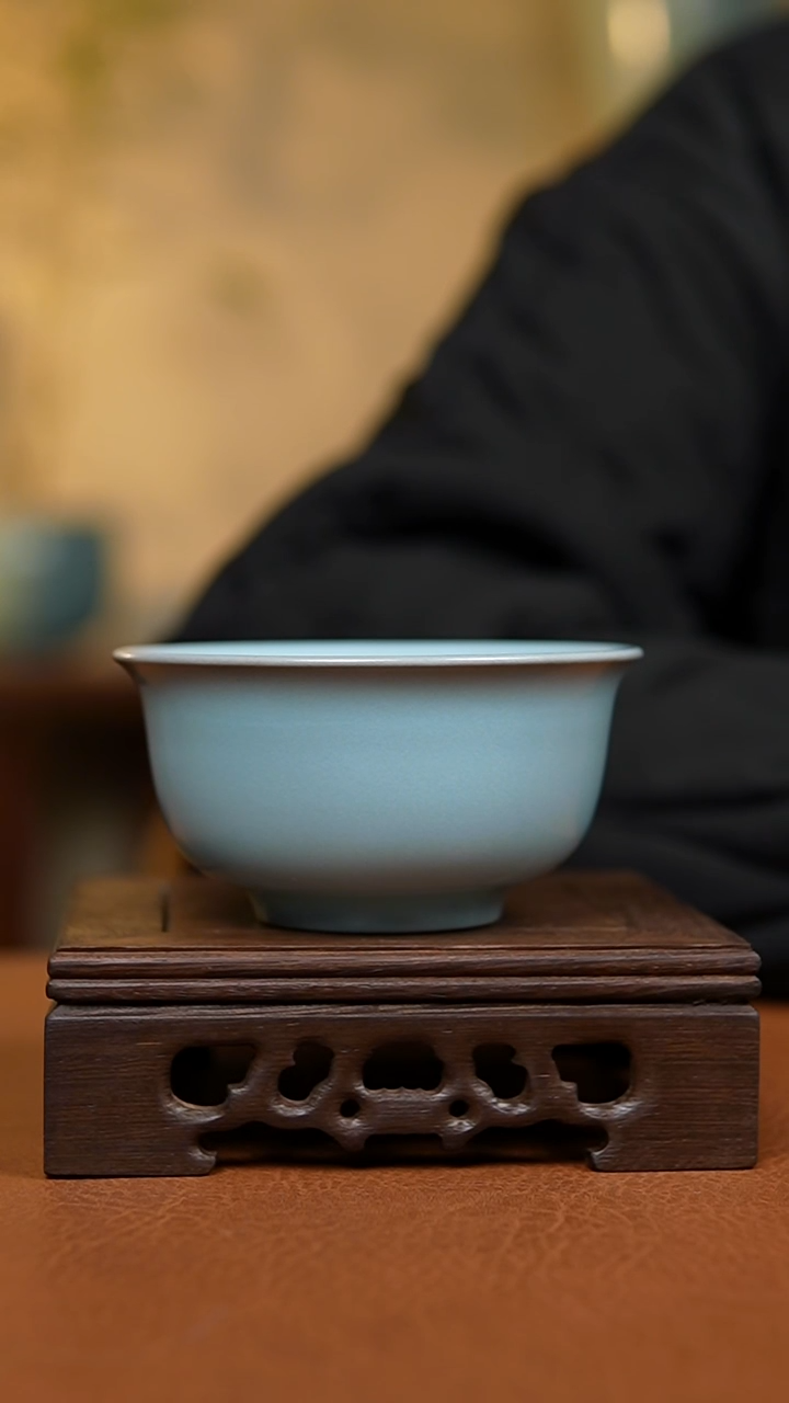 杯仿古宋臻釉大压手杯瑕