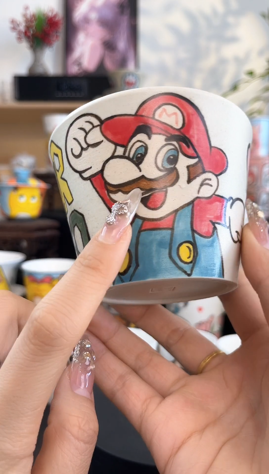 【闪购商品】摆件手工手绘陶瓷小杯杯