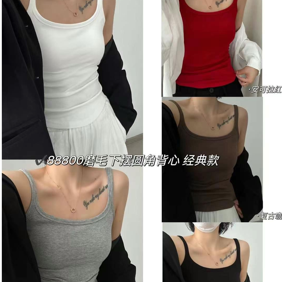 88800磨毛下摆圆角背心