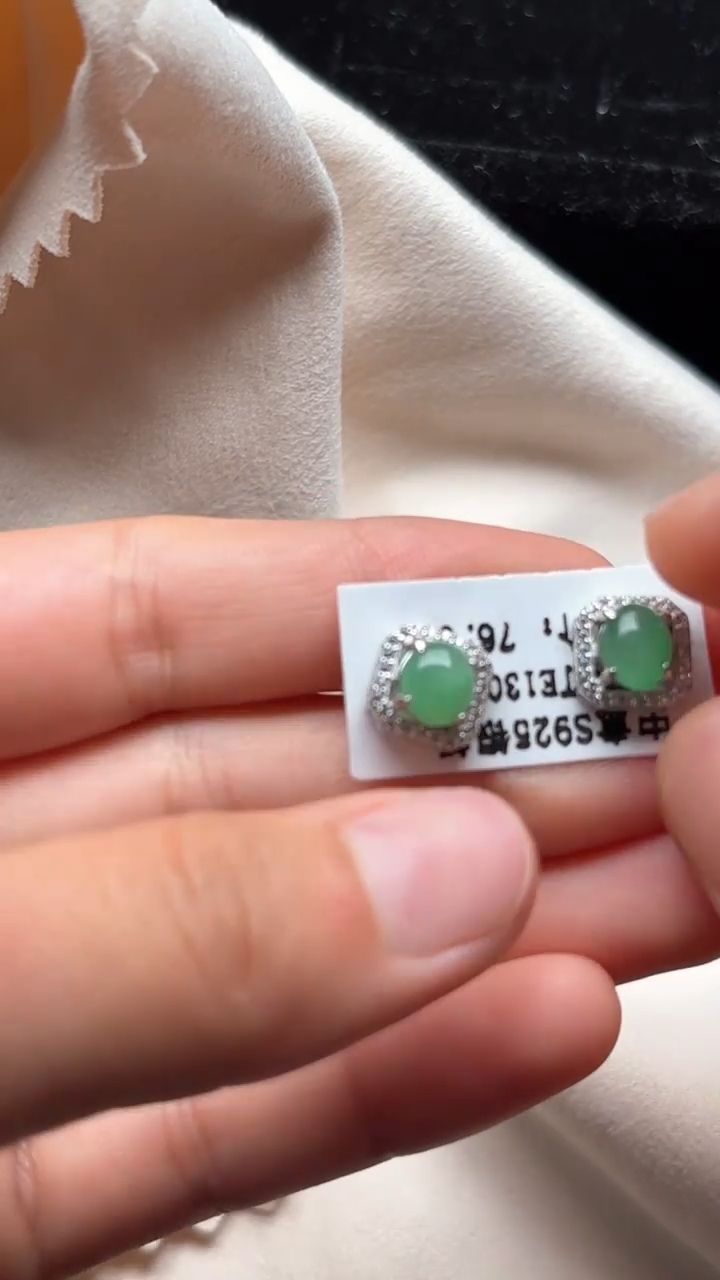 【闪购商品】翡翠戒指银S925镶嵌缅甸A货翡翠S925银镶嵌