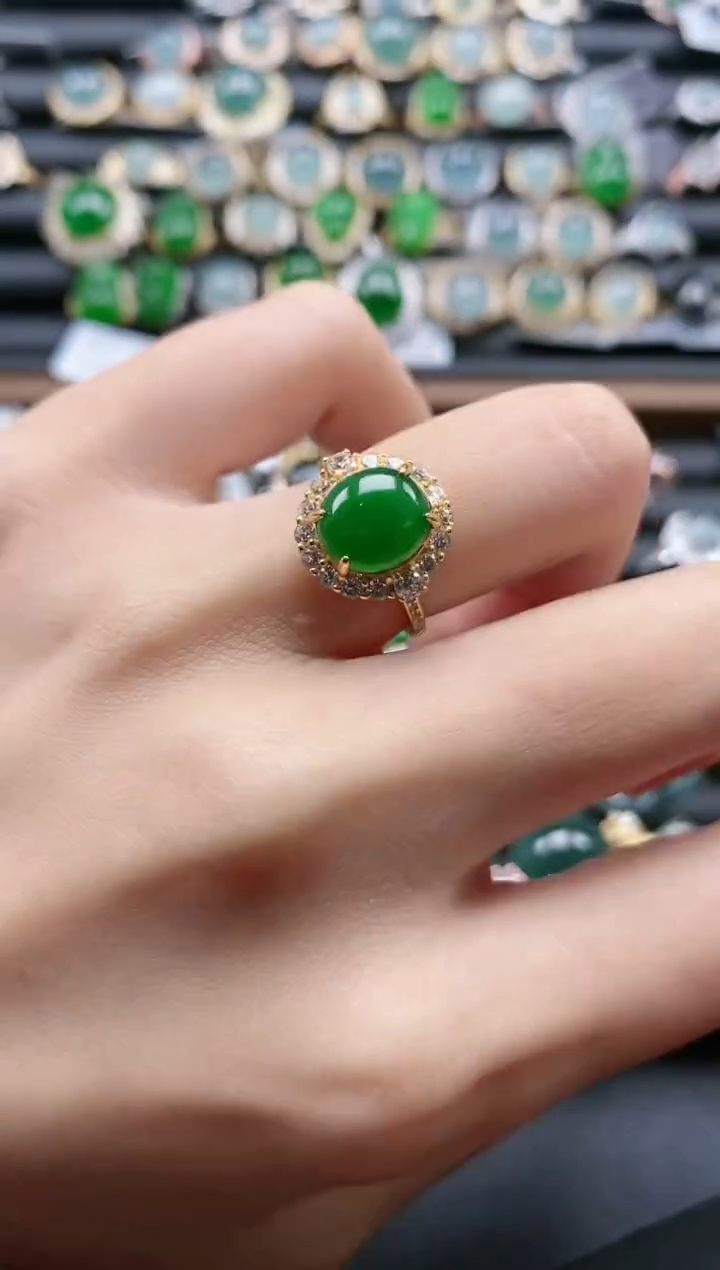 【闪购商品】翡翠戒指银S925镶嵌51511