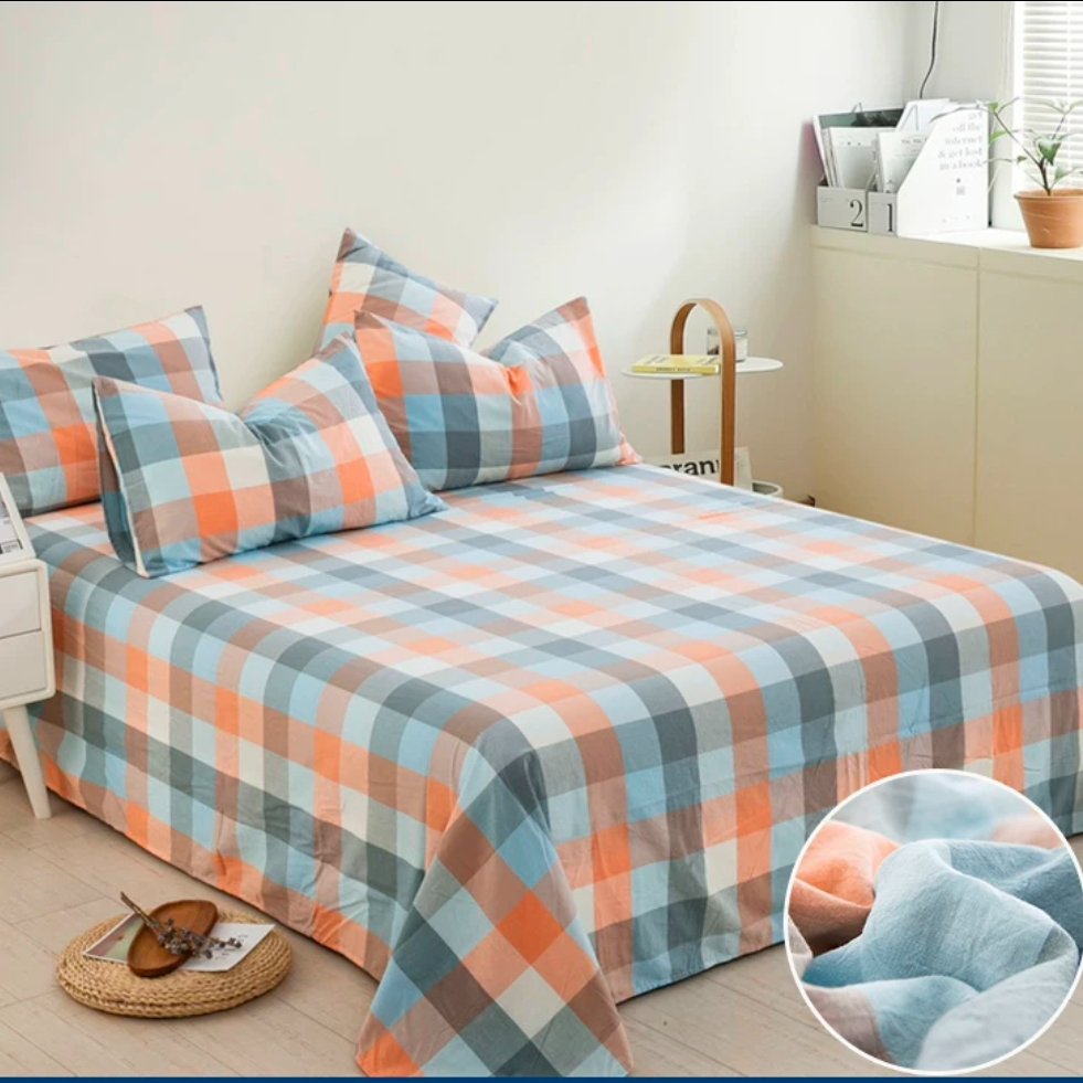 （032）加厚斜纹棉床单2.45*2.25米（+－5公分）爱格-桔