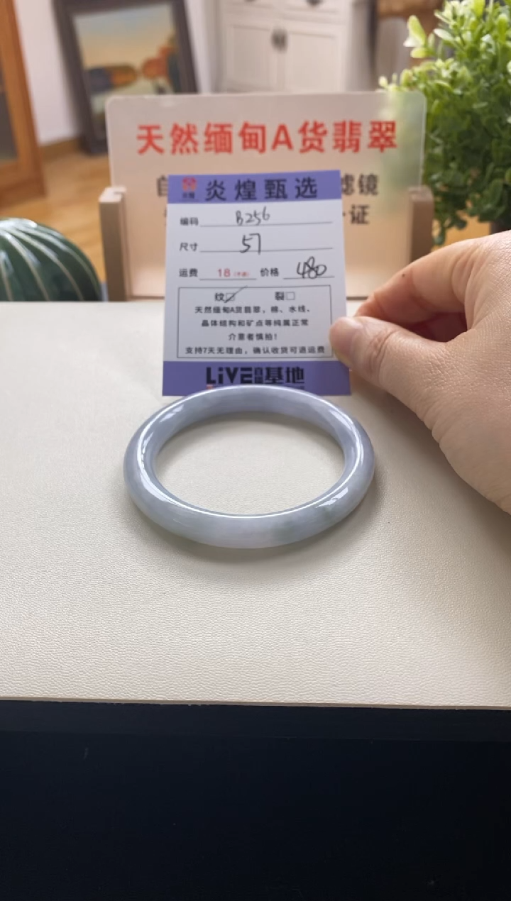 未镶嵌手镯翡翠圈口57编码b256
