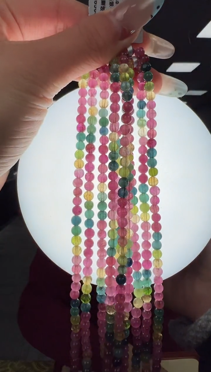 【闪购商品】碧玺手链未镶嵌B58 Xf298约4mm多样性发一件