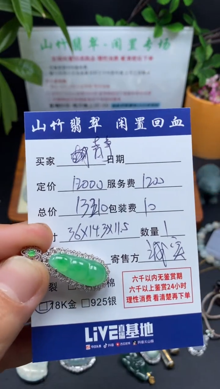 颈饰18K金镶嵌翡翠静***53001769