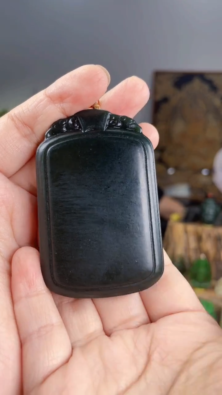 和田玉未镶嵌挂件平安牌