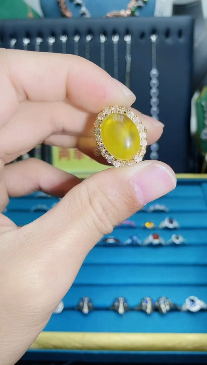 【闪购商品】蜜蜡戒指银S925镶嵌1121