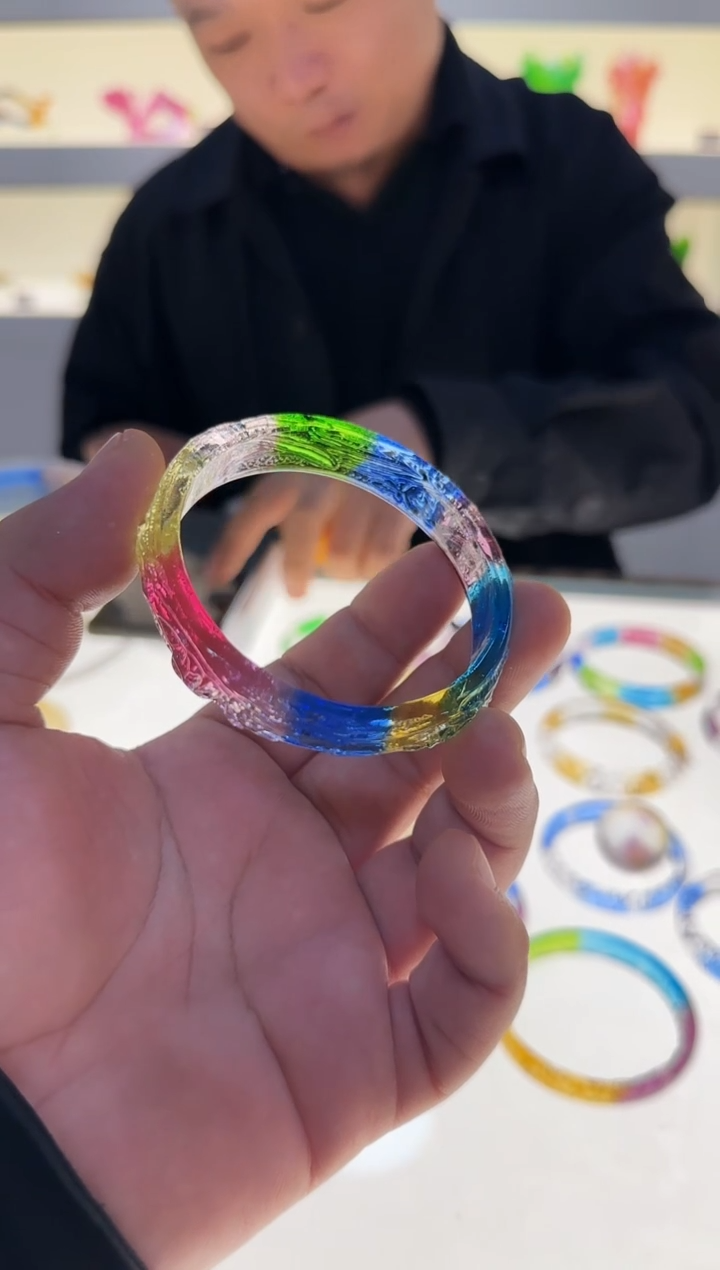 手工艺品琉璃风**淡手镯彩色