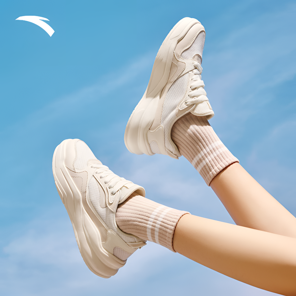 【安踏】胶弹丨网面透气舒适板鞋夏季潮流百搭运动鞋912528003