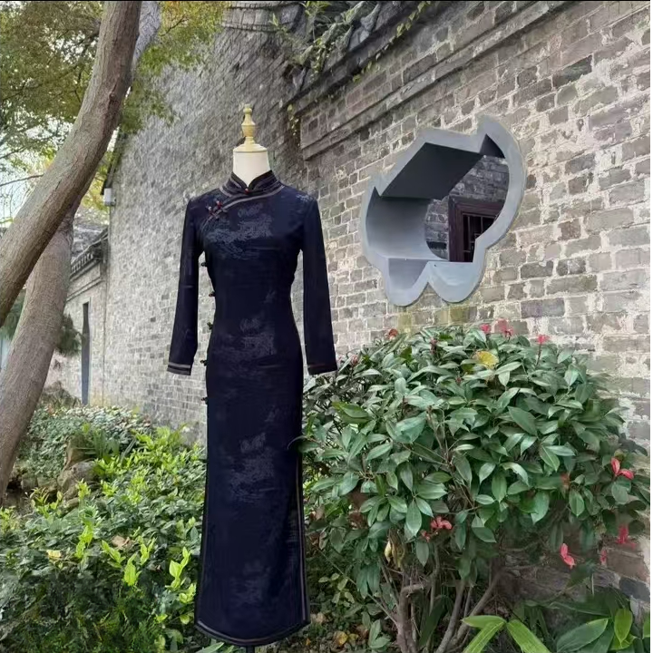 【 山河映月】新款中国风修身复古优雅大方长款旗袍