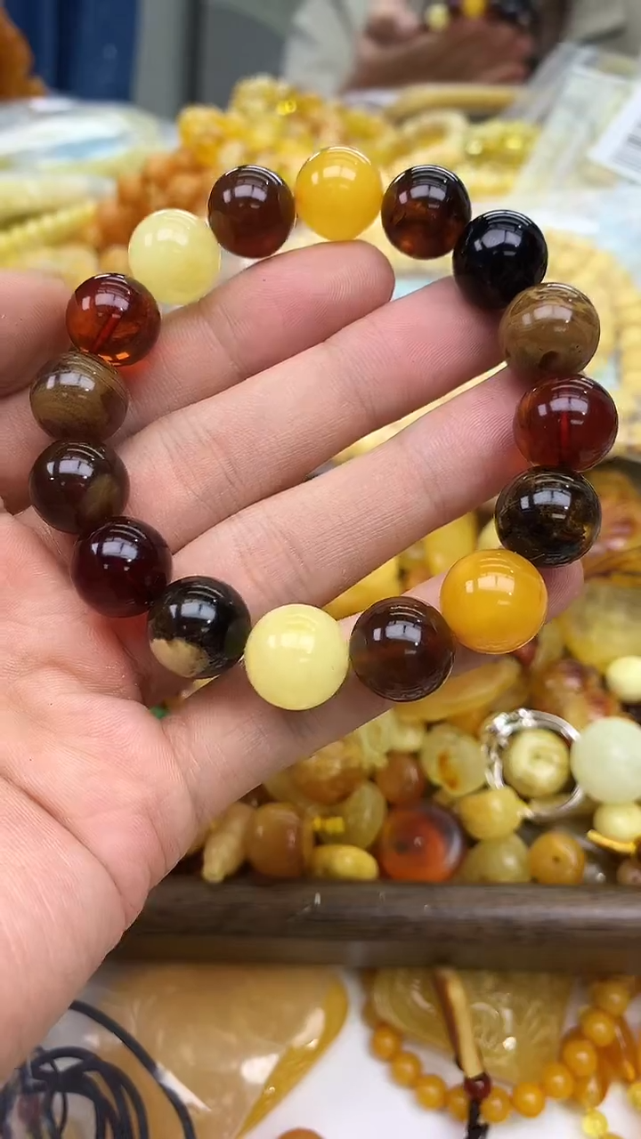 裸石蜜蜡未镶嵌手串卡13