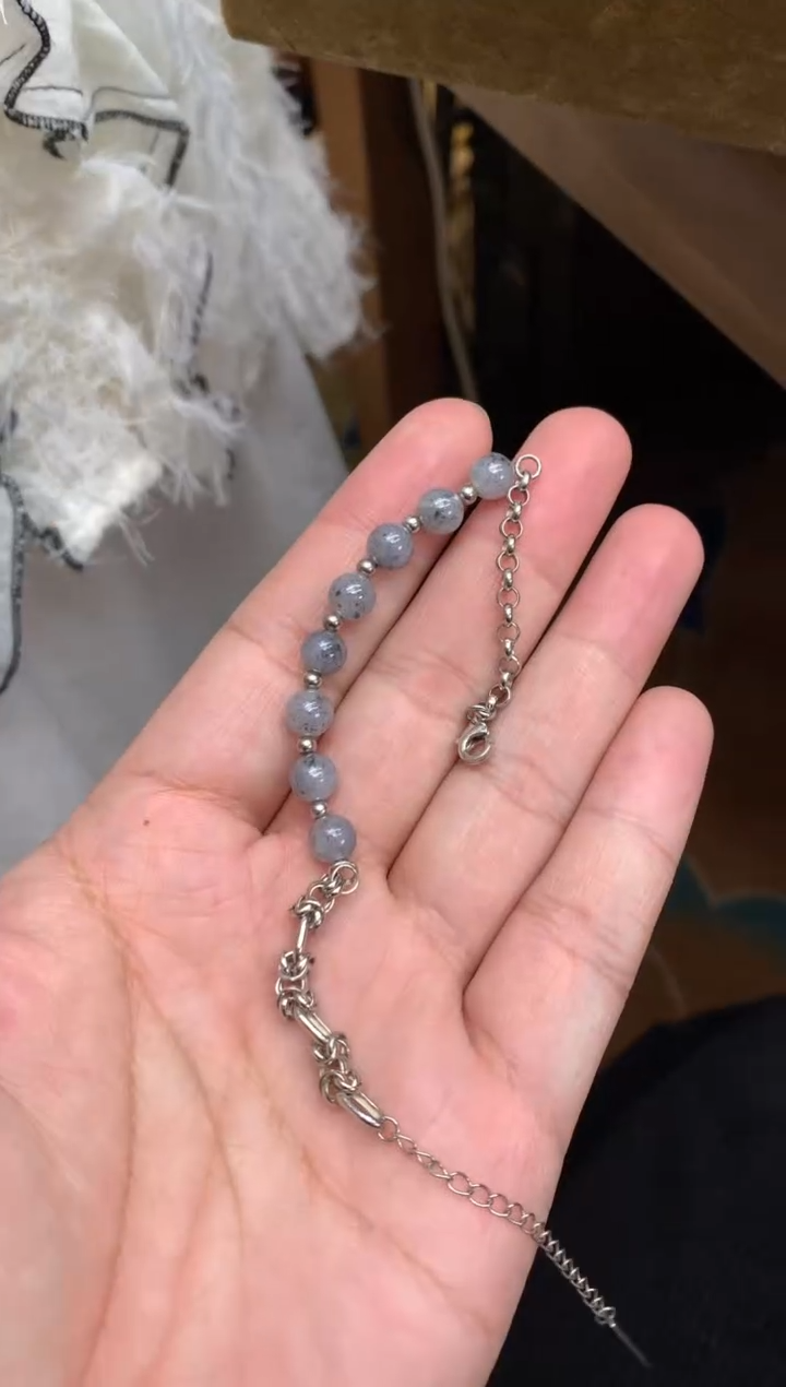 【闪购商品】翡翠手串银S925镶嵌手串