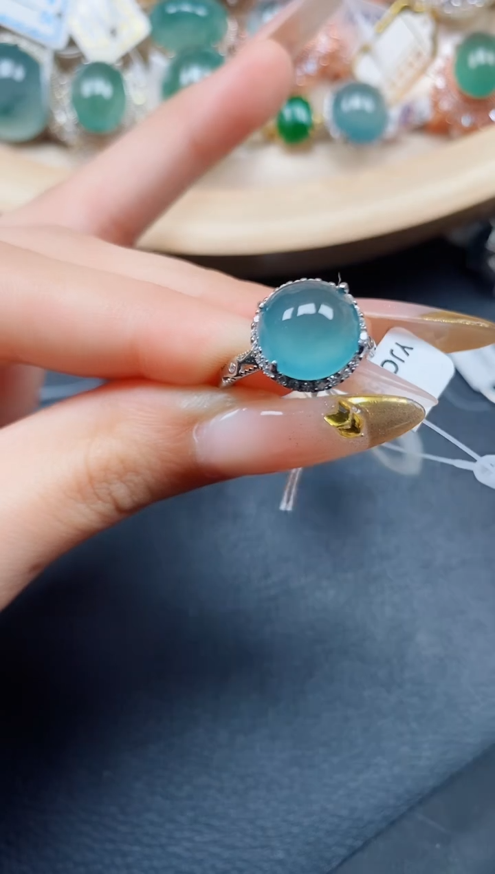 【闪购商品】翡翠戒指银S925镶嵌翡翠