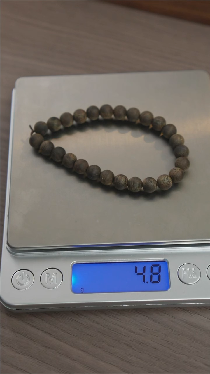 沉香手串思*噢海南尖峰岭莺歌绿奇楠卡7圆珠单圈手串 99沉