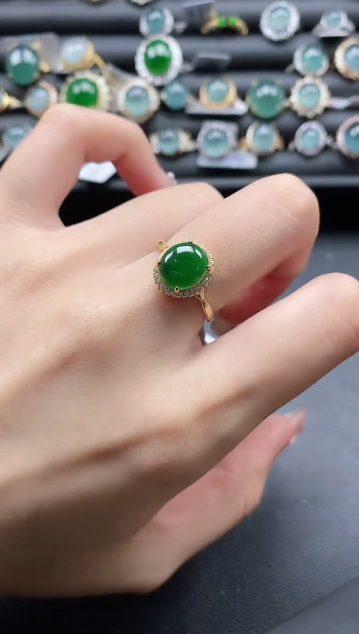【闪购商品】翡翠戒指银S925镶嵌11111