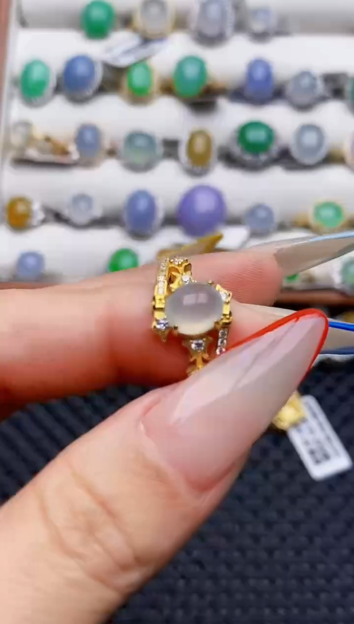 银S925镶嵌戒指翡翠2671