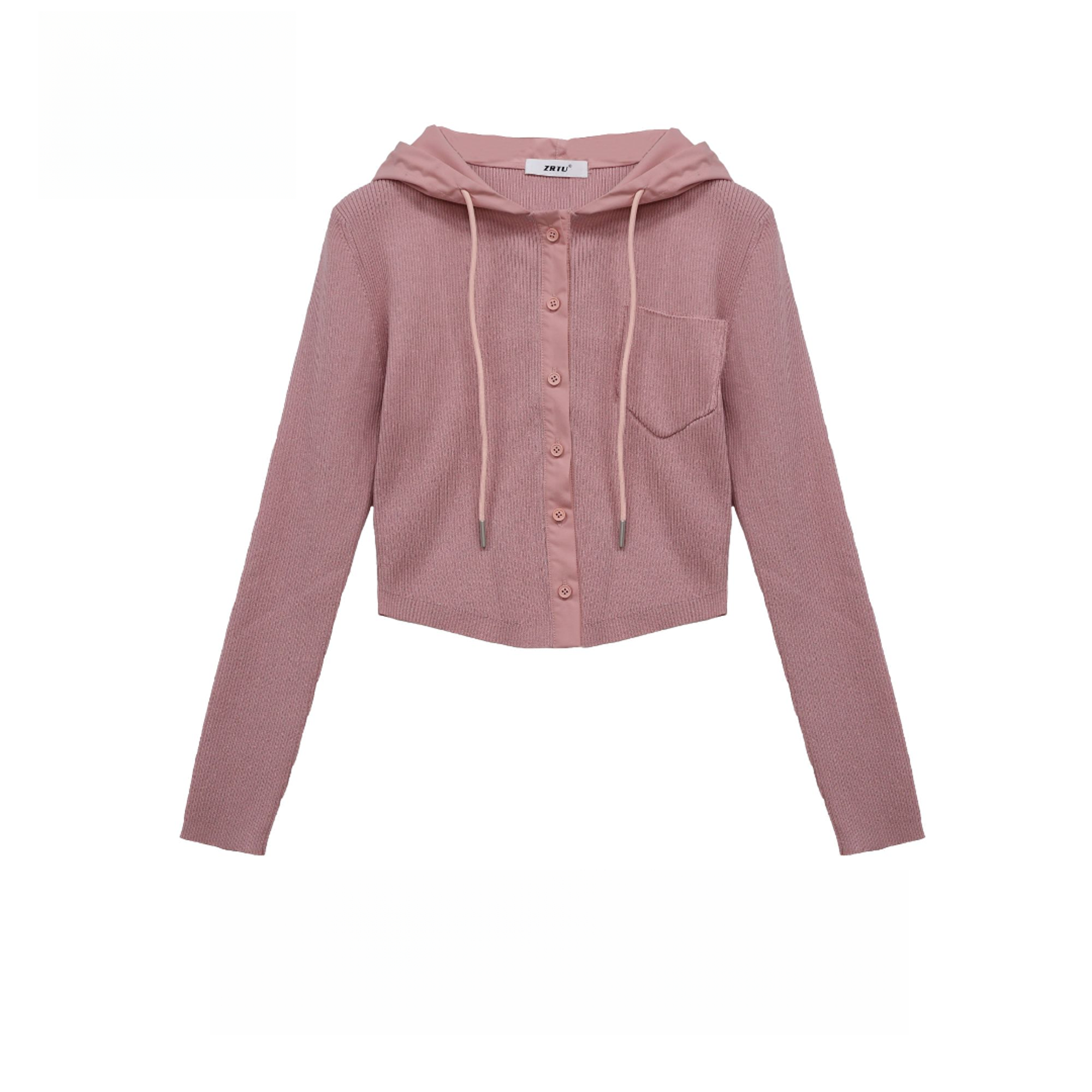 2026新款百搭抽绳长袖针织衫连帽休闲毛衣ZR1122