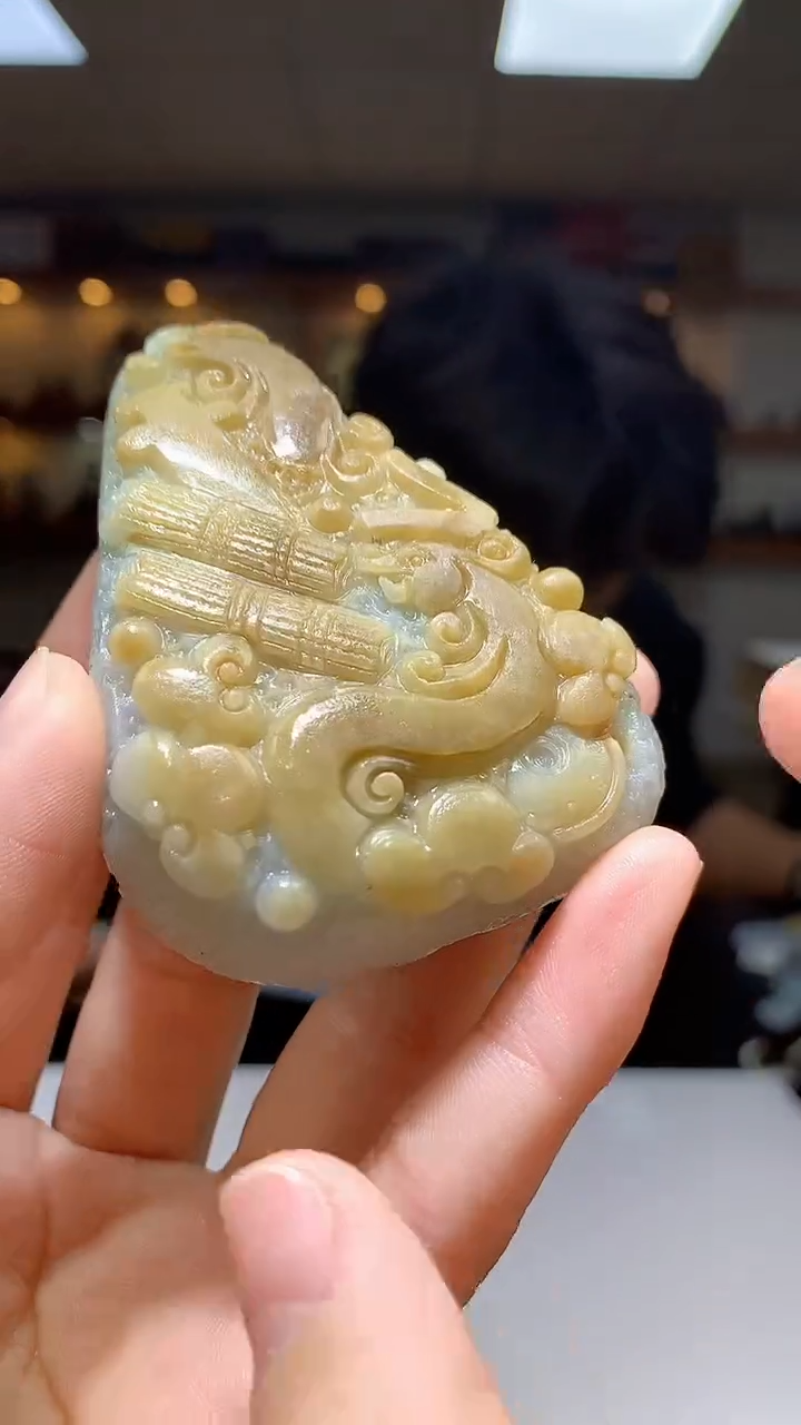 定制翡翠未镶嵌1087hm-毛货挂件25