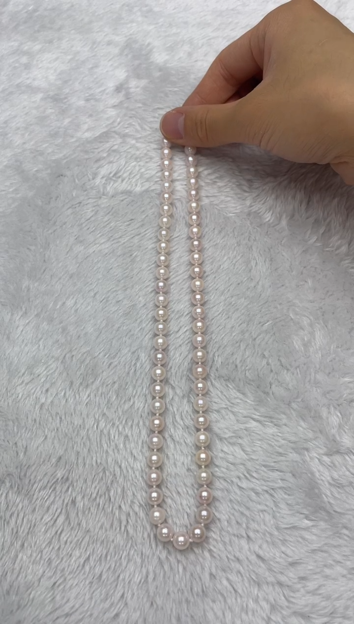 海水珍珠银S925镶嵌项链AK7-7.5mm（多样性发一）