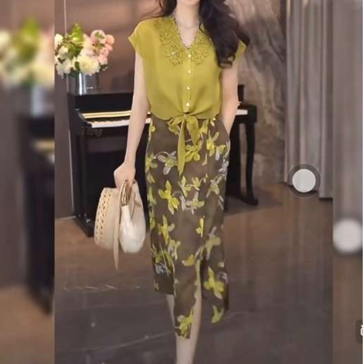 夏季新款时尚短袖罩衫+吊带连衣裙两件套8820# 裙长118