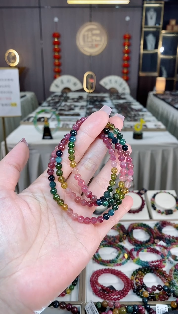 未镶嵌老矿碧玺三圈手串5mm+碧玺hon多样性发货一条