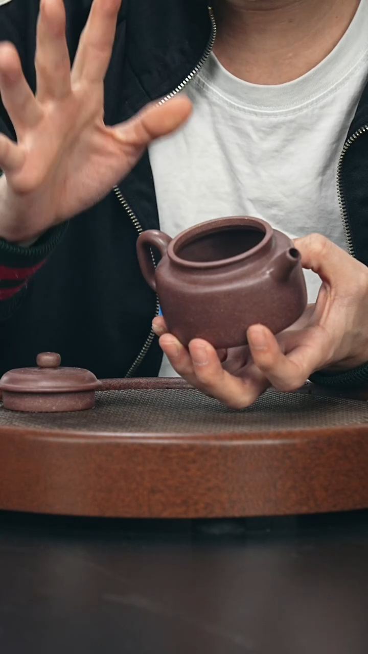 茶壶紫砂德中-千禧紫泥-全手工微微瑕