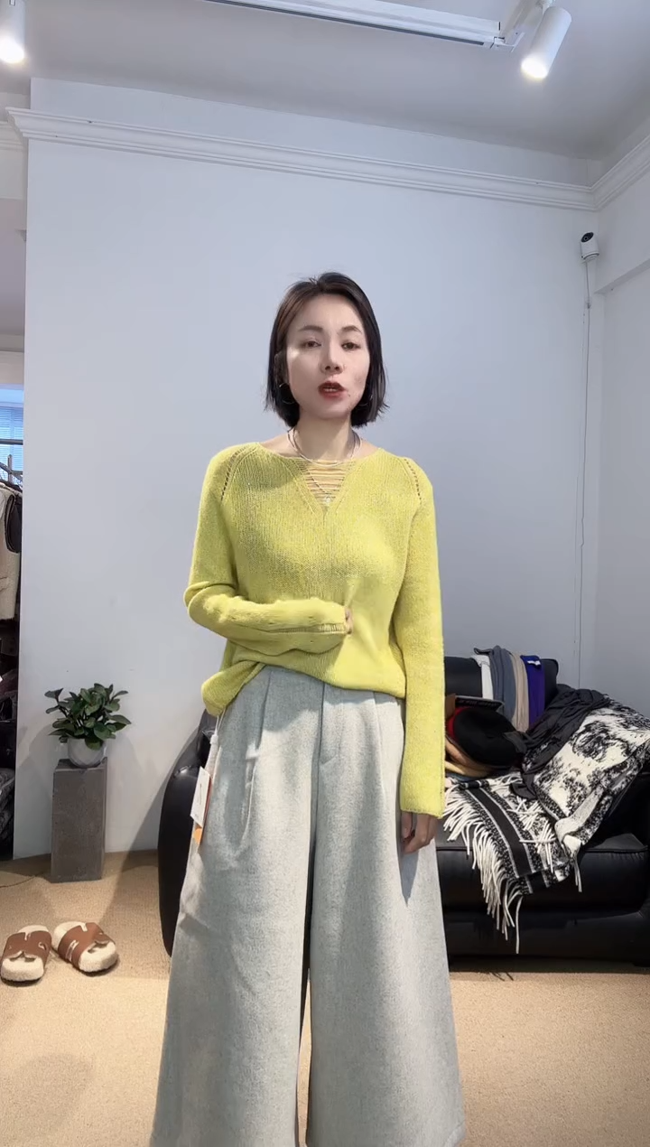 不退不换毛衫黄色7729