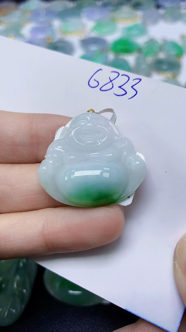 翡翠18K金镶嵌颈饰X**I天然自然緬甸A貨翡翠