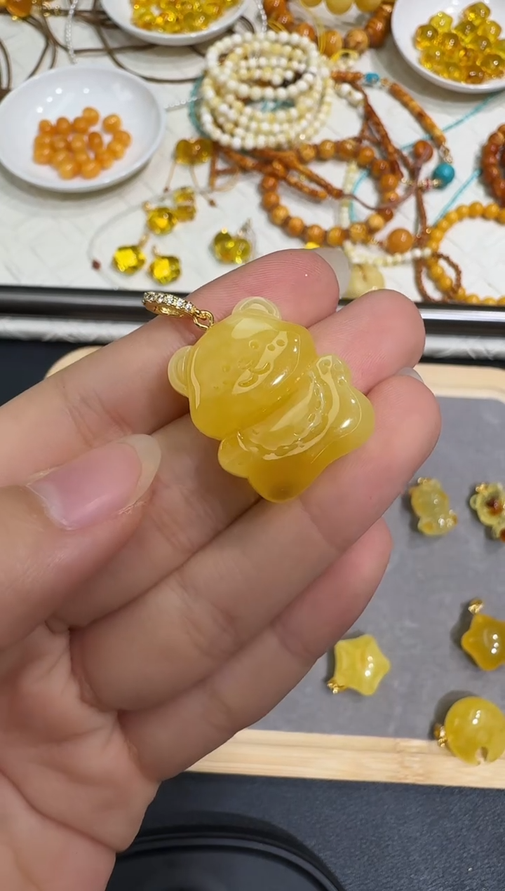 银S925镶嵌颈饰琥珀X0813-1195-40
