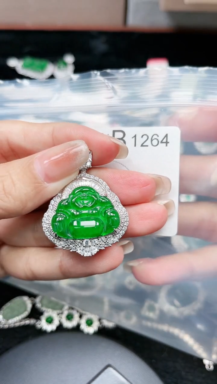 【闪购商品】翡翠颈饰未镶嵌1264赠皮绳