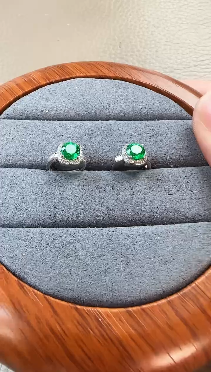 主播定制链接 绿色耳扣款耳饰