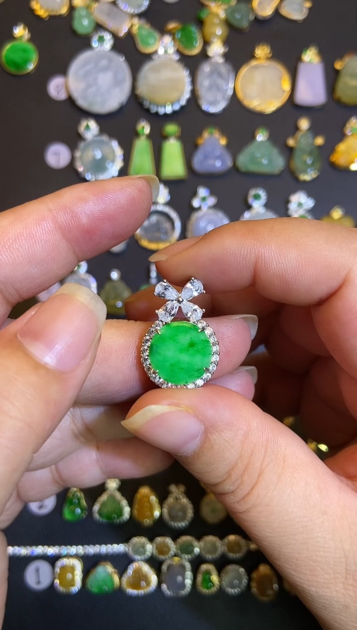 吊坠(不含链)银S925镶嵌翡翠1