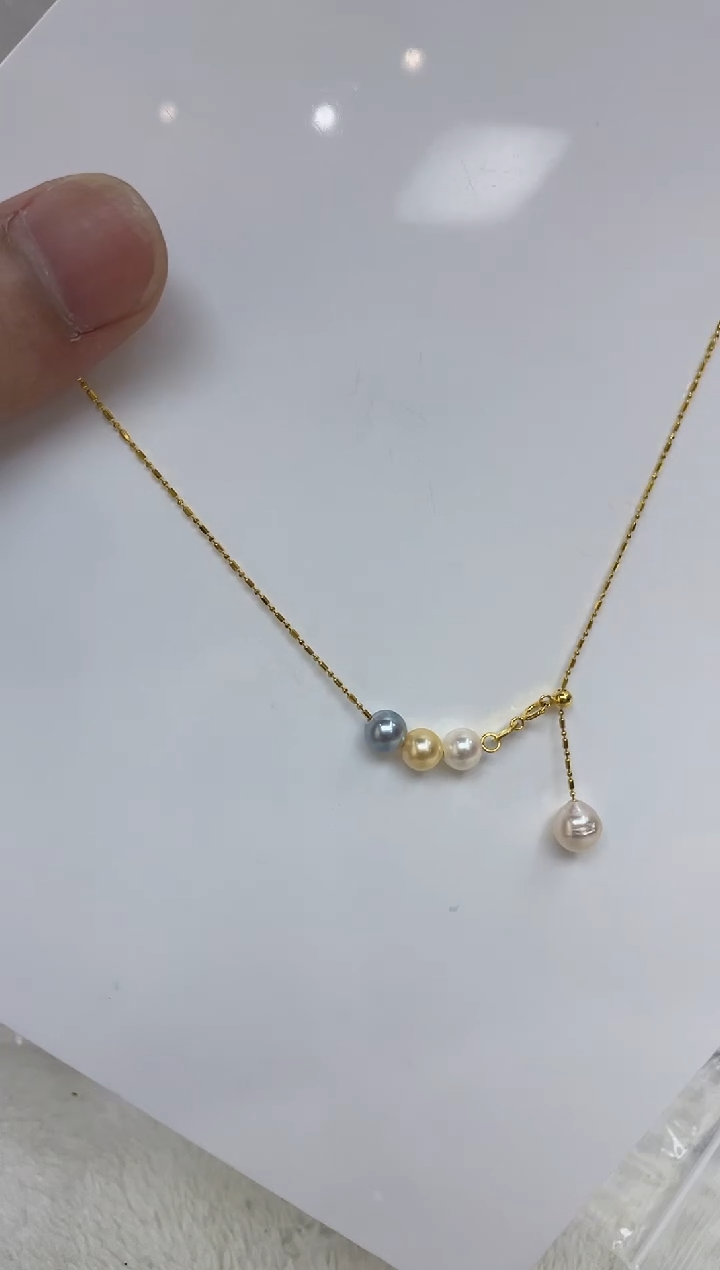 海水珍珠银S925镶嵌颈饰