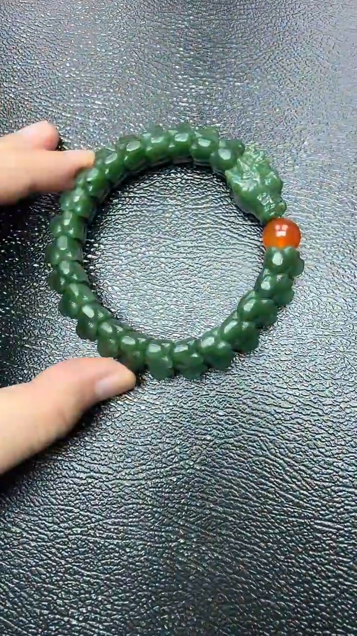 未镶嵌手串和田玉碧玉龙骨精品手串
