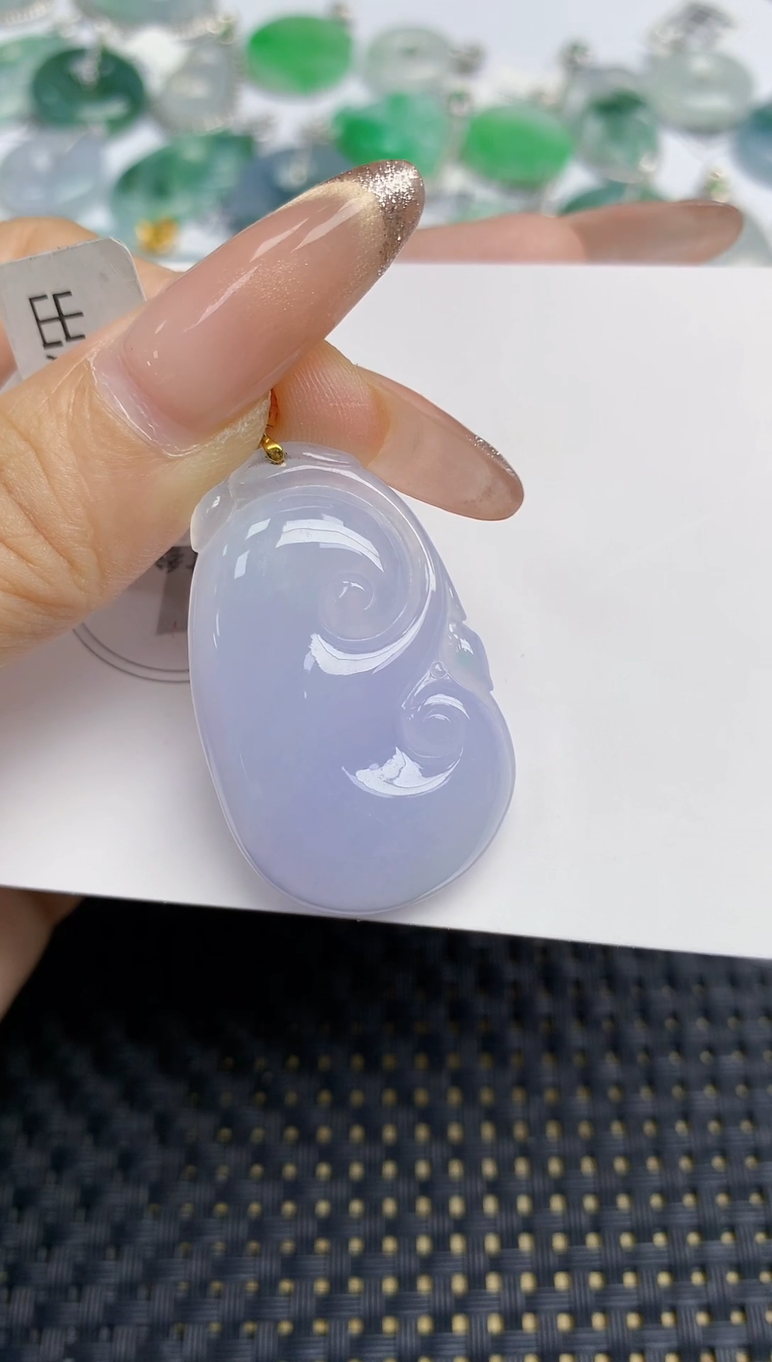 颈饰18K金镶嵌翡翠天然缅甸A货翡翠百元以上9元证书费自理