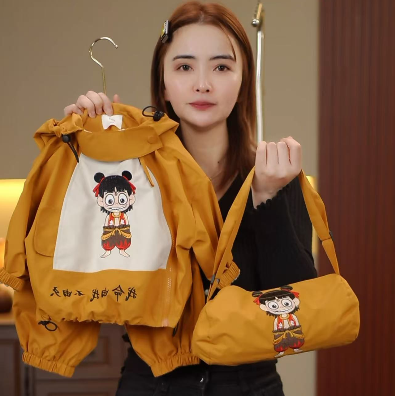 【小哪吒】2025春夏季新品冲锋衣潮流长袖男童女童儿童套装39731