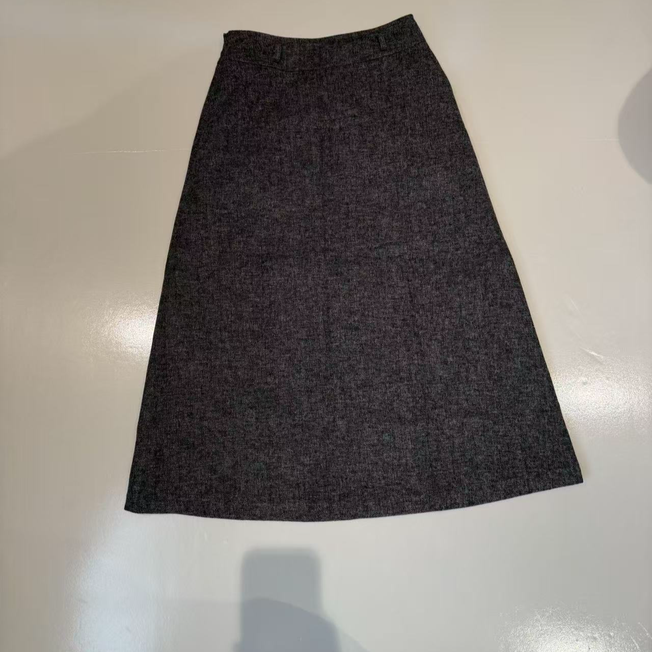 【se7en】显瘦高腰半身裙灰色显瘦毛呢裙裙子短裙连衣裙半裙214