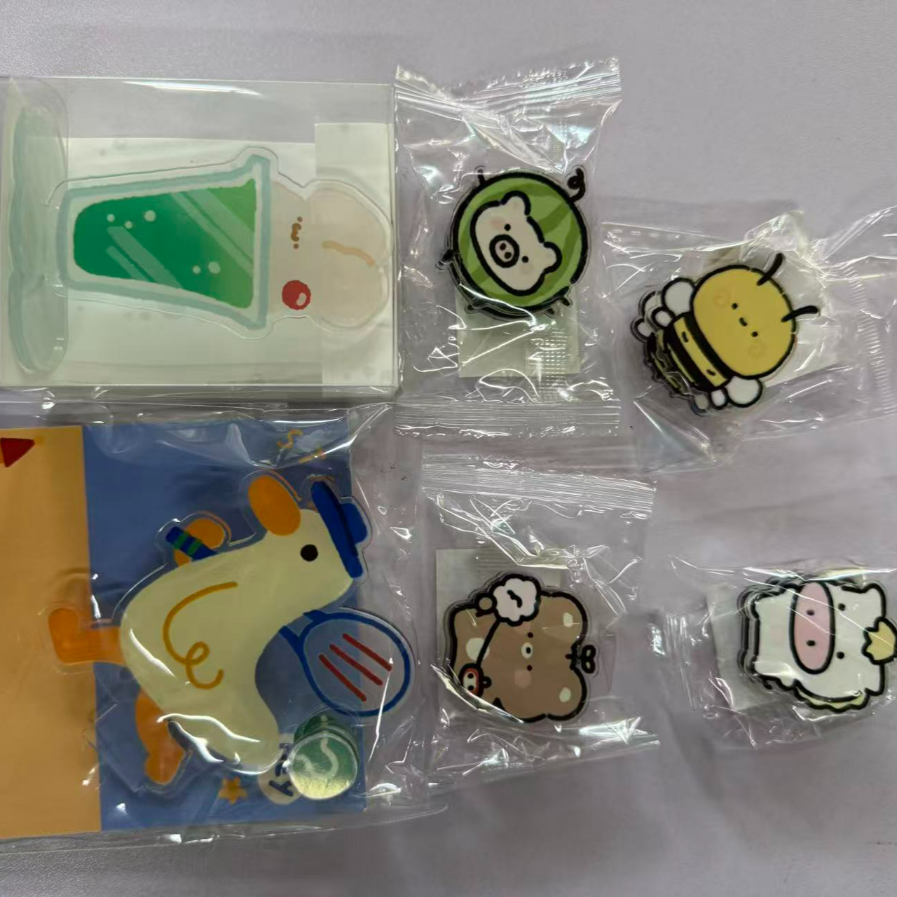 亚克力夹可爱动物卡通装饰夹礼品夹学生便签夹pp夹封口夹