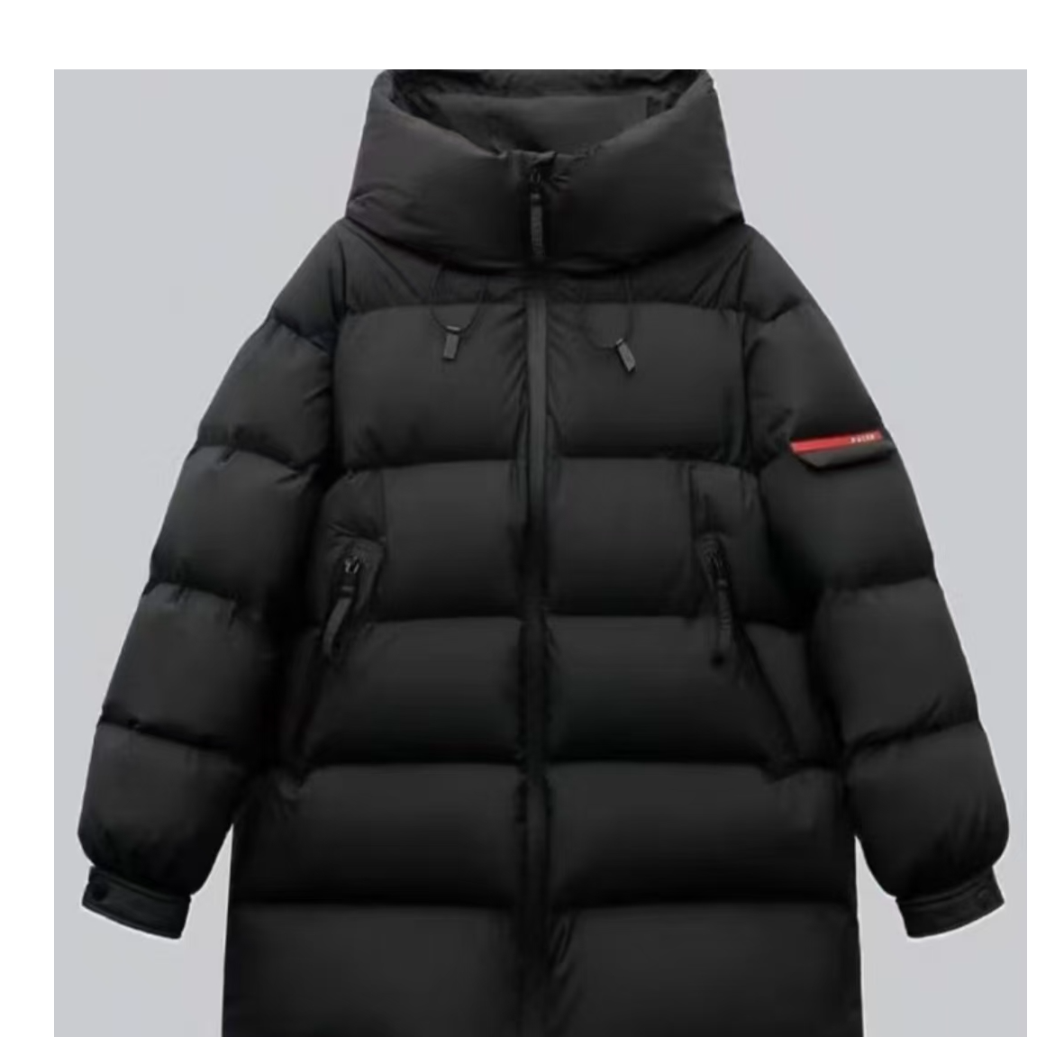 休闲泡芙款显瘦连帽保暖中长款潮流女款羽绒服