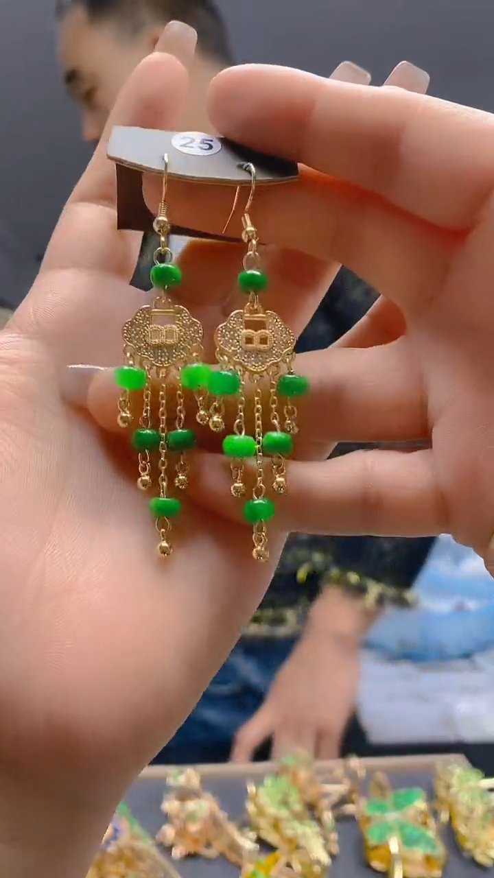 【闪购商品】翡翠耳饰合金185翡翠耳钩