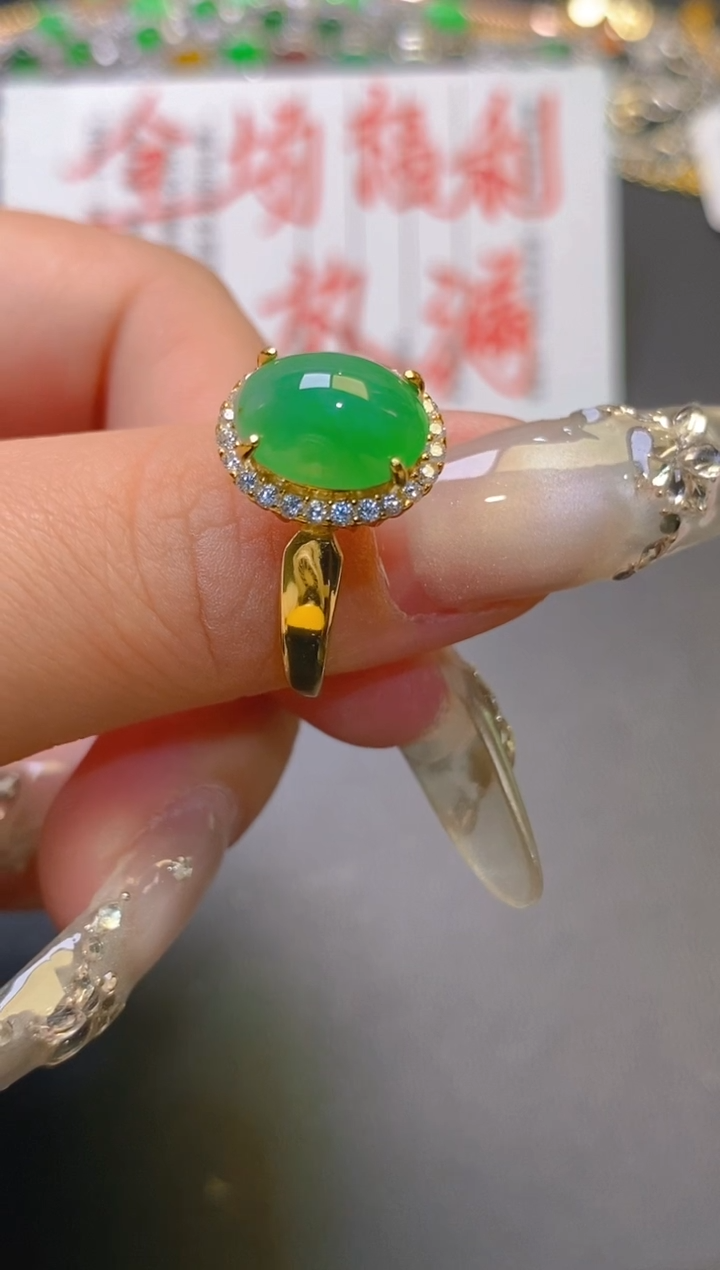 【闪购商品】翡翠耳饰银S925镶嵌天然A货翡翠1